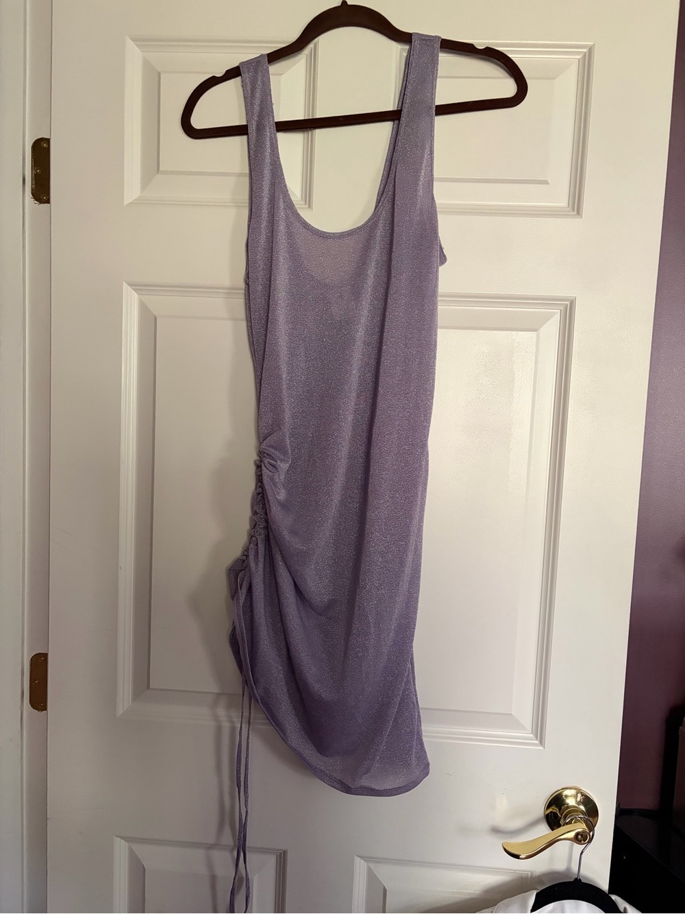 Shade & Shore tank cover-up dress metallic purple shimmer